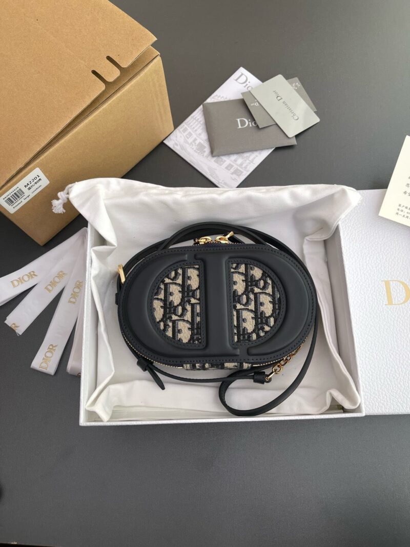 TÚI XÁCH DIOR CD SIGNATURE OVAL CAMERA BAG BLUE DIOR OBLIQUE JACQUARD SIÊU CẤP