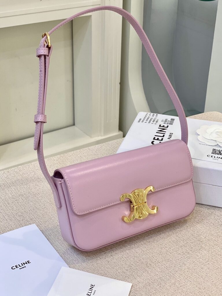 TÚI CELINE CHAIN SHOULDER BAG CLAUDE IN SHINY CALFSKIN SIÊU CẤP MÀU HỒNG