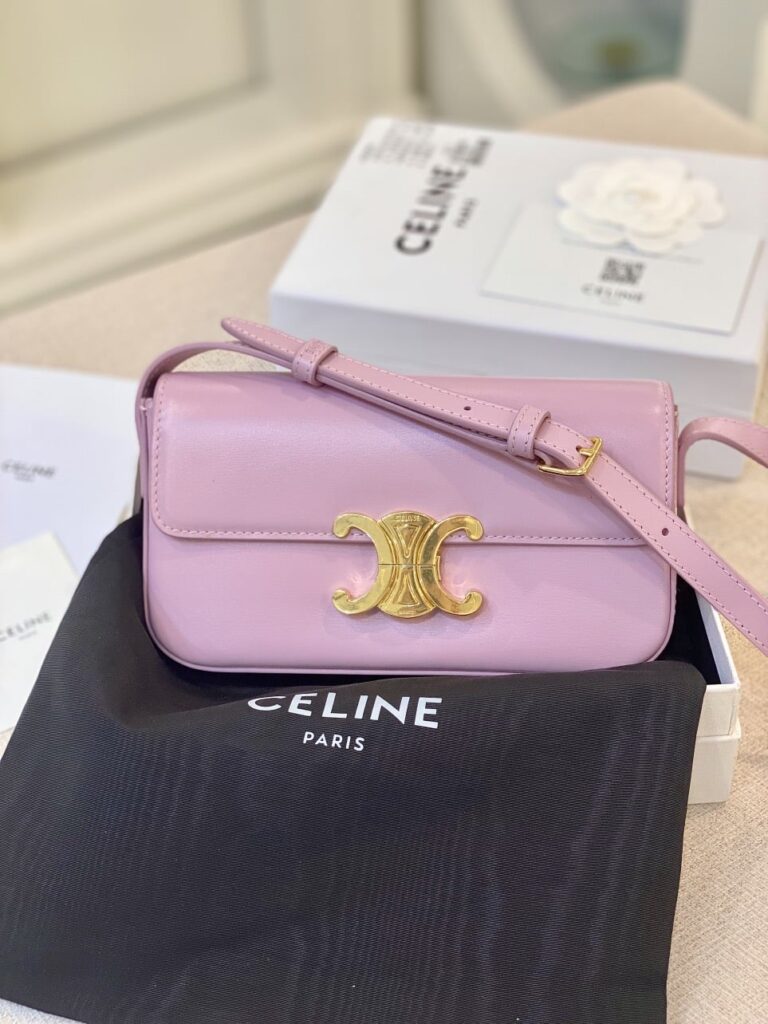 TÚI CELINE CHAIN SHOULDER BAG CLAUDE IN SHINY CALFSKIN SIÊU CẤP MÀU HỒNG