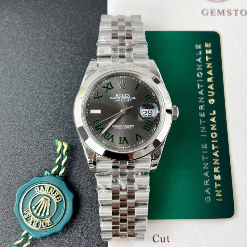 ROLEX DATEJUST 126300 WIMBLEDON DIAL SMOOTH BEZEL JUBILEE