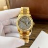 ROLEX DAY-DATE 36 ROSE GOLD METEORITE DIAL STONE BEZEL REPLICA 36MM