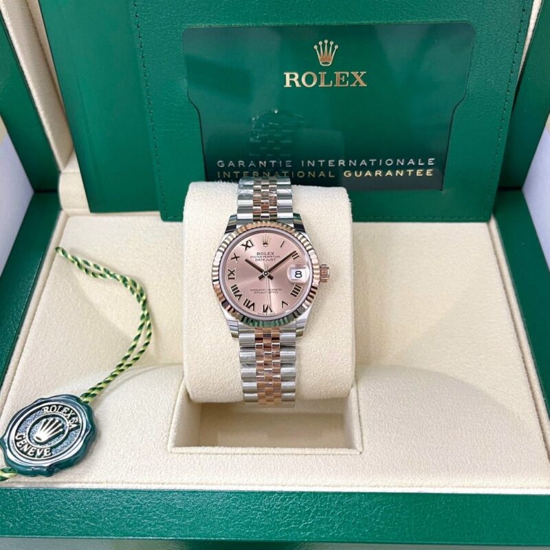 ROLEX LADY DATEJUST PINK ROMAN DIAL FLUTED BEZEL SUPER CLONE 28MM