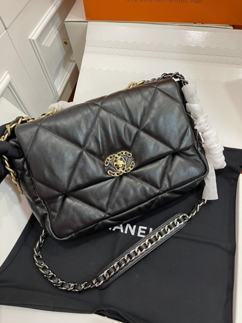 TÚI CHANEL 19 FLAP BAG DOUBLE C LOGO LARGE SIZE BAG NGUYÊN BẢN