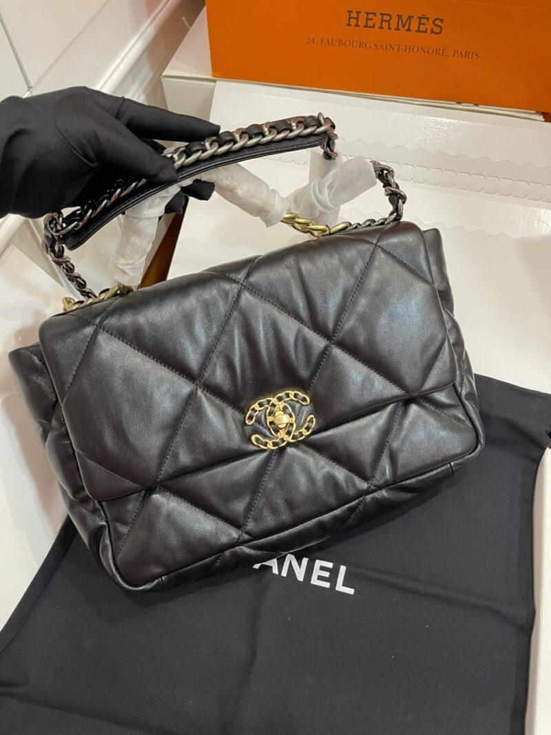 TÚI CHANEL 19 FLAP BAG DOUBLE C LOGO LARGE SIZE BAG NGUYÊN BẢN