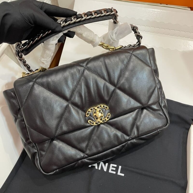 TÚI CHANEL 19 FLAP BAG DOUBLE C LOGO LARGE SIZE BAG NGUYÊN BẢN