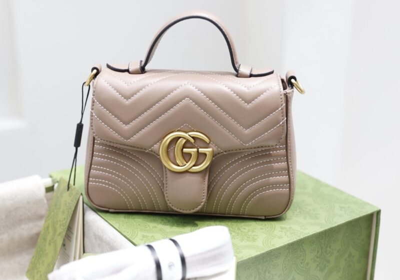 TÚI XÁCH GUCCI LEATHER GG MARMONT SMALL TOP HANDLE BAG