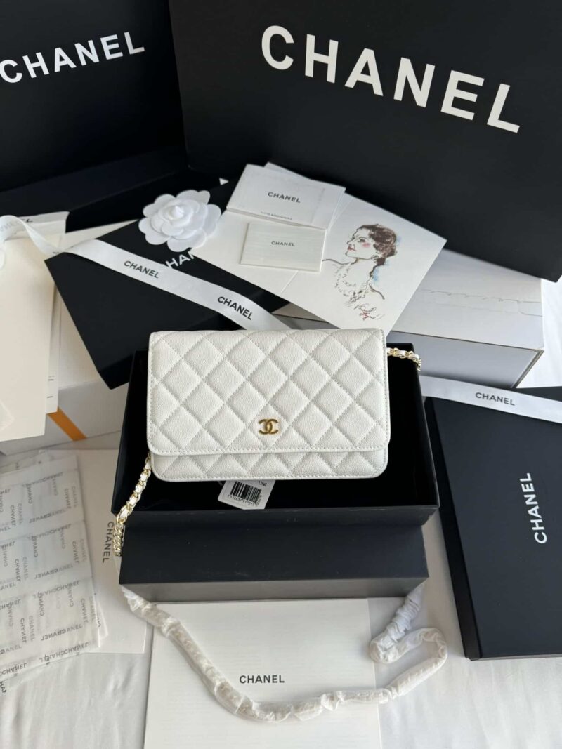 TÚI CHANEL WALLET ON CHAIN WHITE BAG SIÊU CẤP