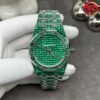 AUDEMARS PIGUET ROYAL OAK 15554BC EMERALD CUSTOM 18K SOLID GOLD SYNTHETIC EMERALD