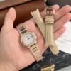 PATEK PHILIPPE NAUTILUS 7010R-011 ROSE GOLD WHITE DIAL STONE-SET BEZEL QUARTZ REPLICA 32MM