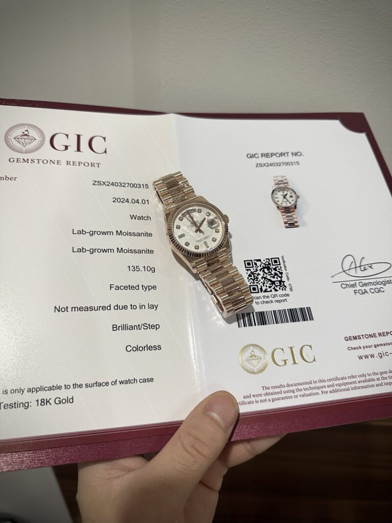 ĐỒNG HỒ ROLEX DAY-DATE BỌC VÀNG HỒNG 18K ĐỘ MẶT THIÊN THẠCH TRẮNG 36MM