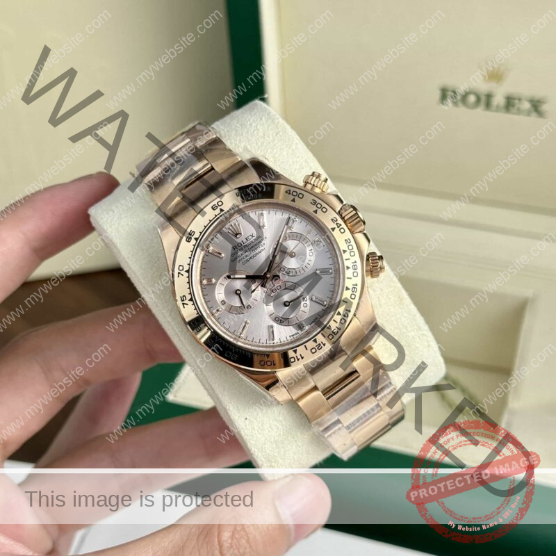 ROLEX DAYTONA 116505-0017 ROSE GOLD PINK BAGUETTE INDEX