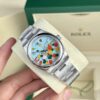 ĐỒNG HỒ ROLEX OYSTER PERPETUAL 41 124300-0008 MẶT XANH LAM NGỌC HỌA TIẾT CELEBRATION REP 1:1 CLEAN FACTORY