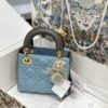 TÚI LADY DIOR MINI HAI MÀU XANH XÁM DA CỪU VIP LIKE AUTH SIZE 17CM