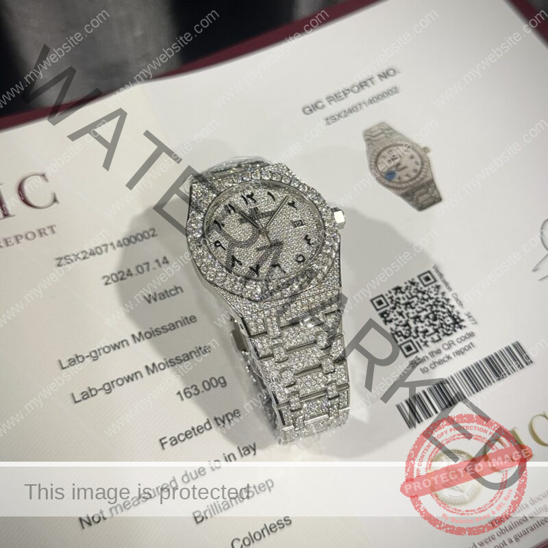 AUDEMARS PIGUET ROYAL OAK ICED OUT MOISSANITE ARABIC DIAL BEST REPLICA 42MM