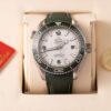 OMEGA SEAMASTER PLANET OCEAN 600M SILVER DIAL GREEN STRAP BEST REPLICA 43.5MM
