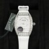 ĐỒNG HỒ NỮ FRANCK MULLER V32 FULL ĐÁ CZ BAGUETTE MÁY THỤY SĨ MÀU TRẮNG ABF 36MM