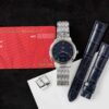 ĐỒNG HỒ NỮ OMEGA DE VILLE PRESTIGE MẶT SỐ XANH HOA VĂN DỌC REPLICA 1:1 VSF 34MM