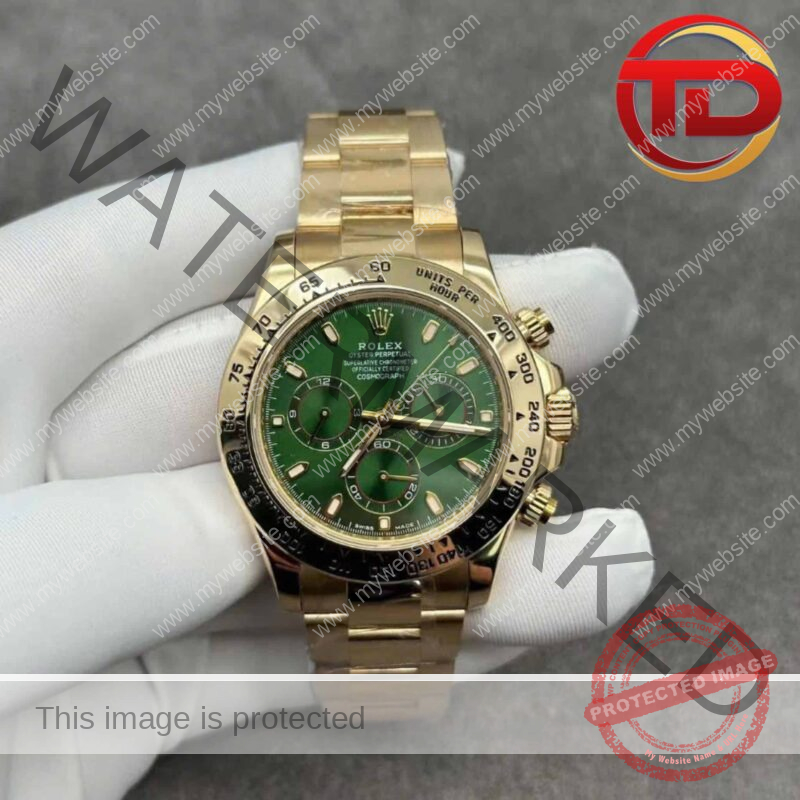 ROLEX DAYTONA 116508-0013 GREEN DIAL CUSTOM MADE 18K SOLID GOLD 40MM