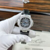 PATEK PHILIPPE NAUTILUS 5712 BLUE DIAL BAGUETTE CZ STONE BEZEL PPF V3 BEST REPLICA