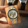 OMEGA SPEEDMASTER MOONWATCH TWO TONE YELLOW GOLD SILVER DIAL REPLICA 42MM