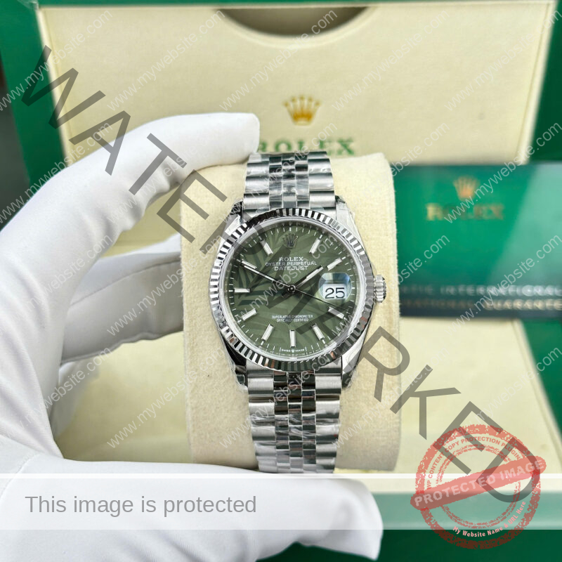 ROLEX DATEJUST 126234 GREEN PALM LUMINOUS DIAL JUBILEE BRACELET BEST REPLICA