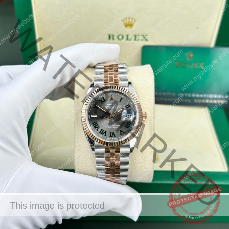 ROLEX DATEJUST 126231 ROSE GOLD WIMBLEDON DIAL JUBILEE SUPER CLONE 36MM